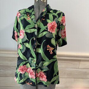 Caribbean Joe Hawaiian Short Sleeve Polo Shirt Women's Size 1X “Let Go”